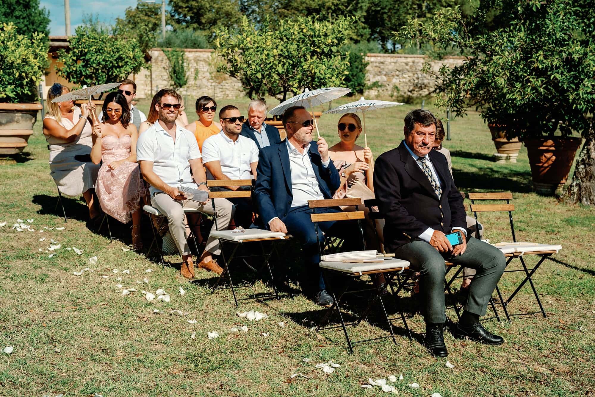guests waiting for the ceremony to begin in Italy