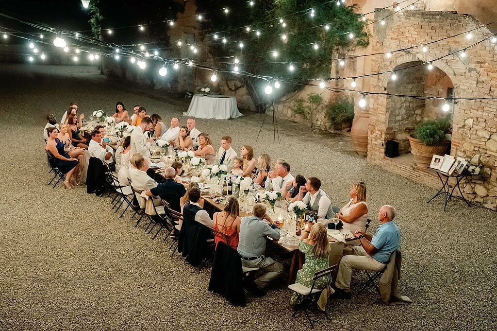 Everyone listening to the speeches in Siena Tuscany Italy