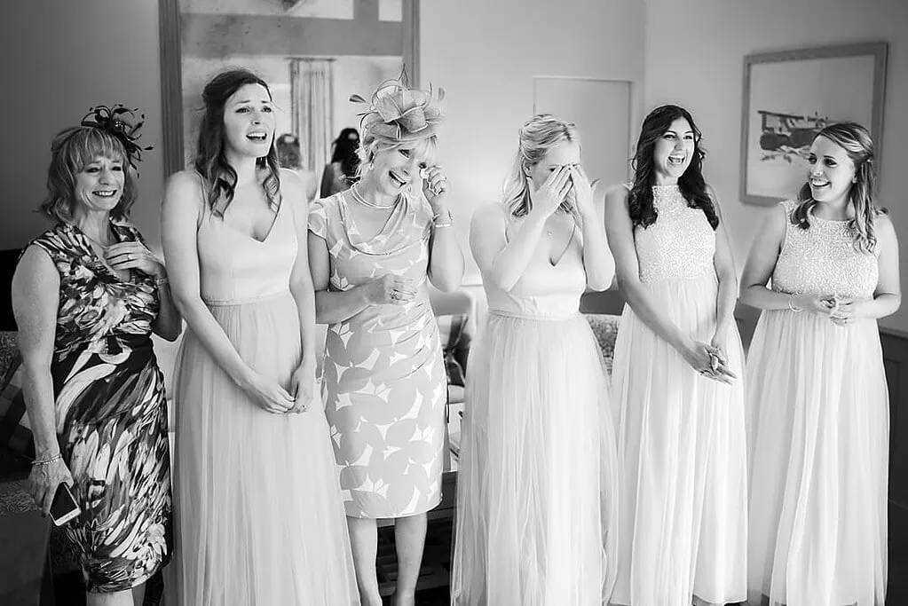emotional bridesmaids at Farbride