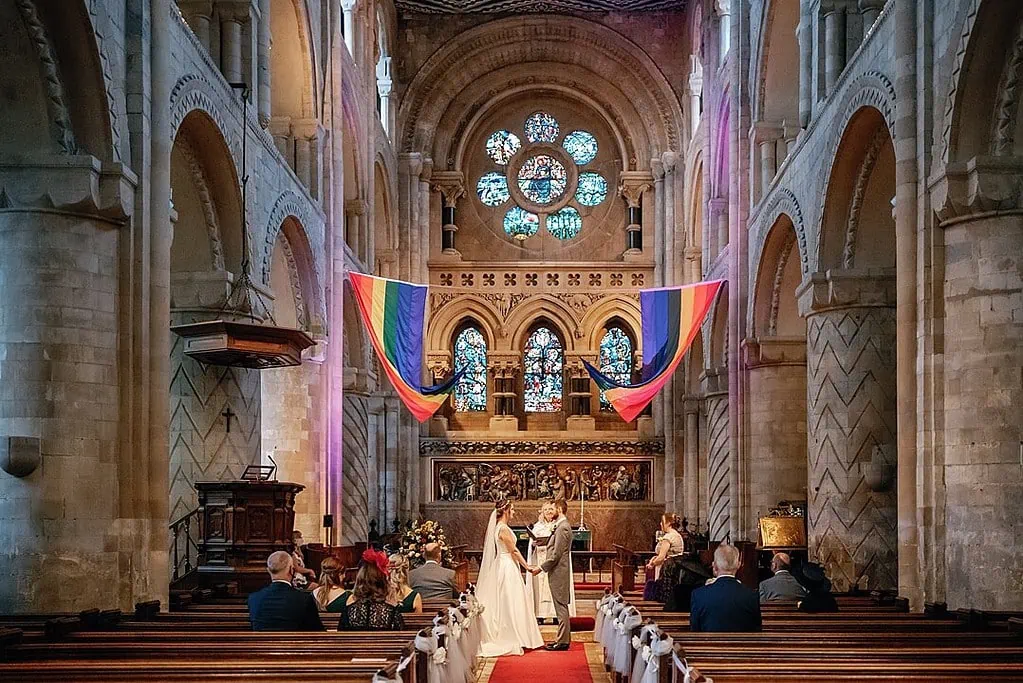 the wedding ceremony at Waltham Abbey