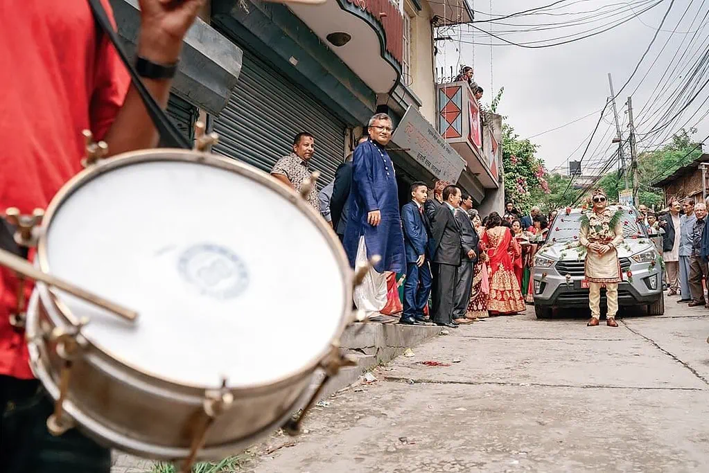 the groom with the janti in Kathmandu
