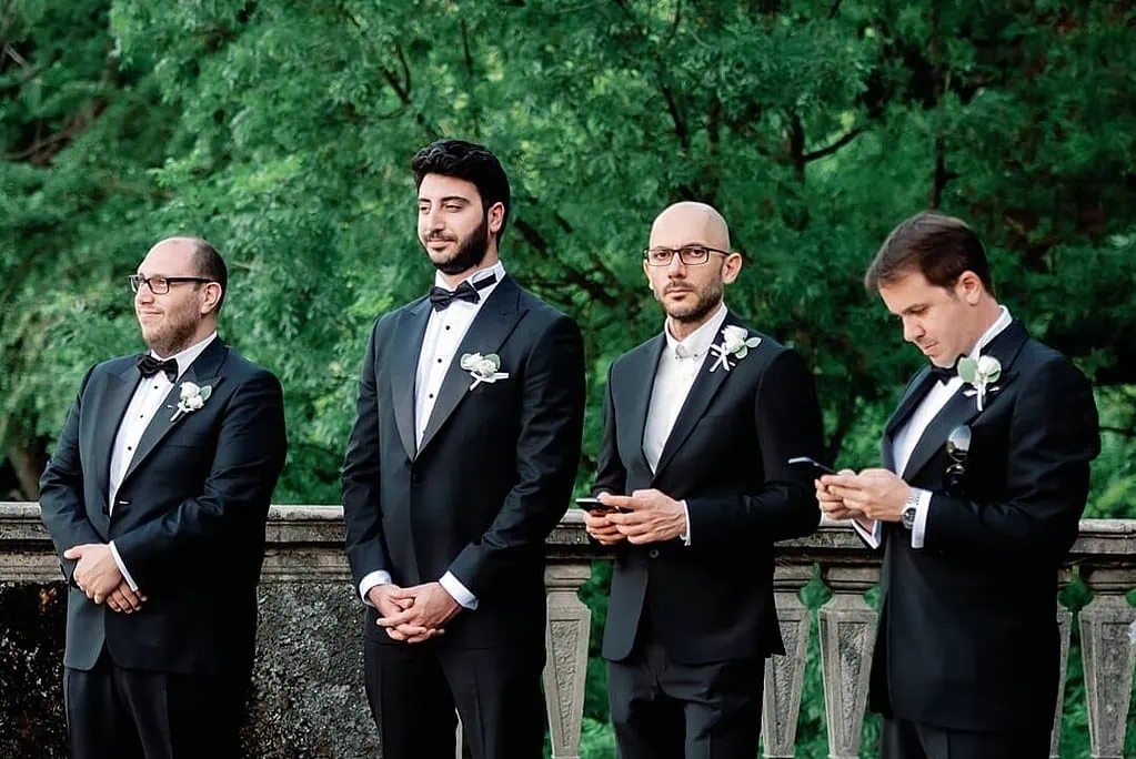 groomsmen at Villa Pizzo