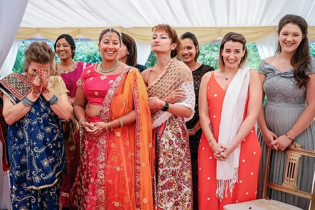 guests at the indian wedding ceremony