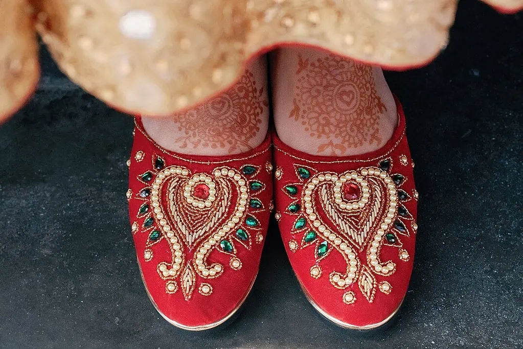 bride's shoes in pokhara
