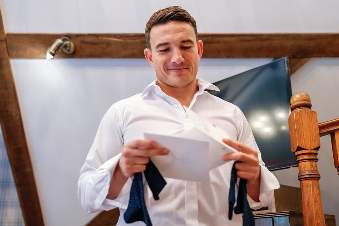 Groom ready letter from the bride at Pennyhill Park