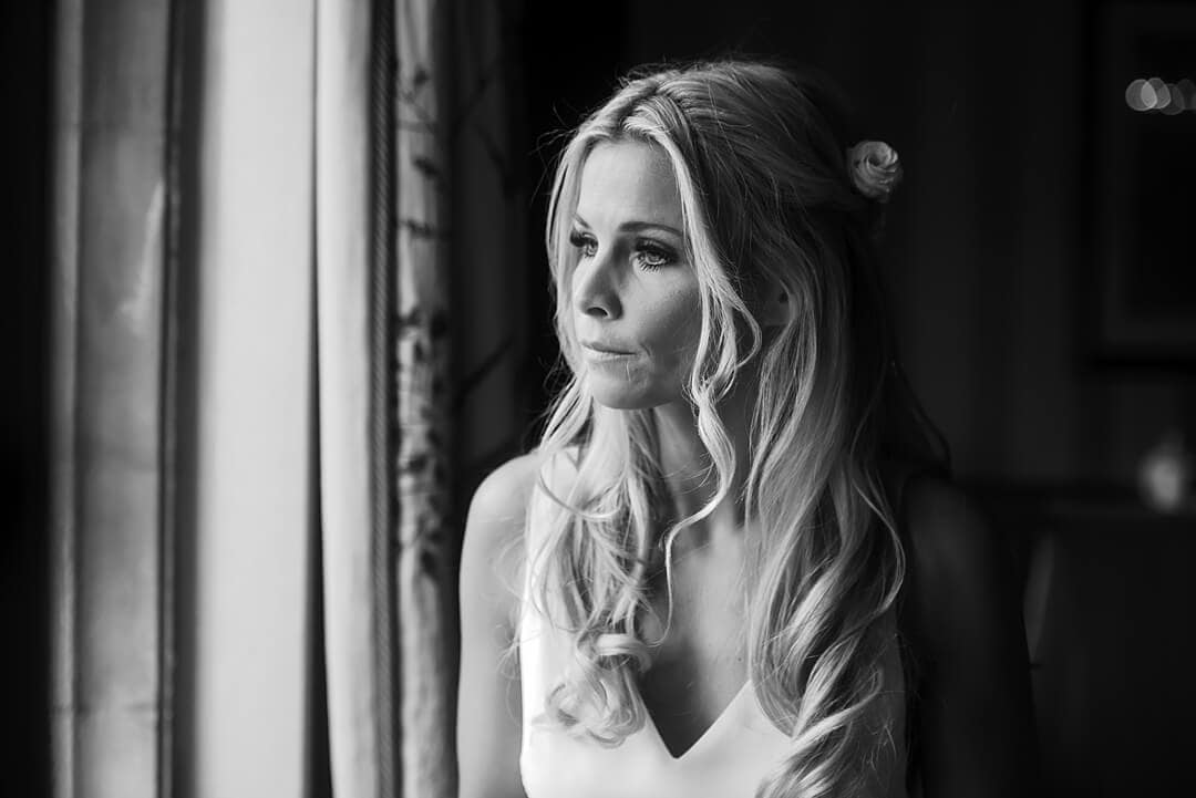 bride ready to leave for the wedding ceremony