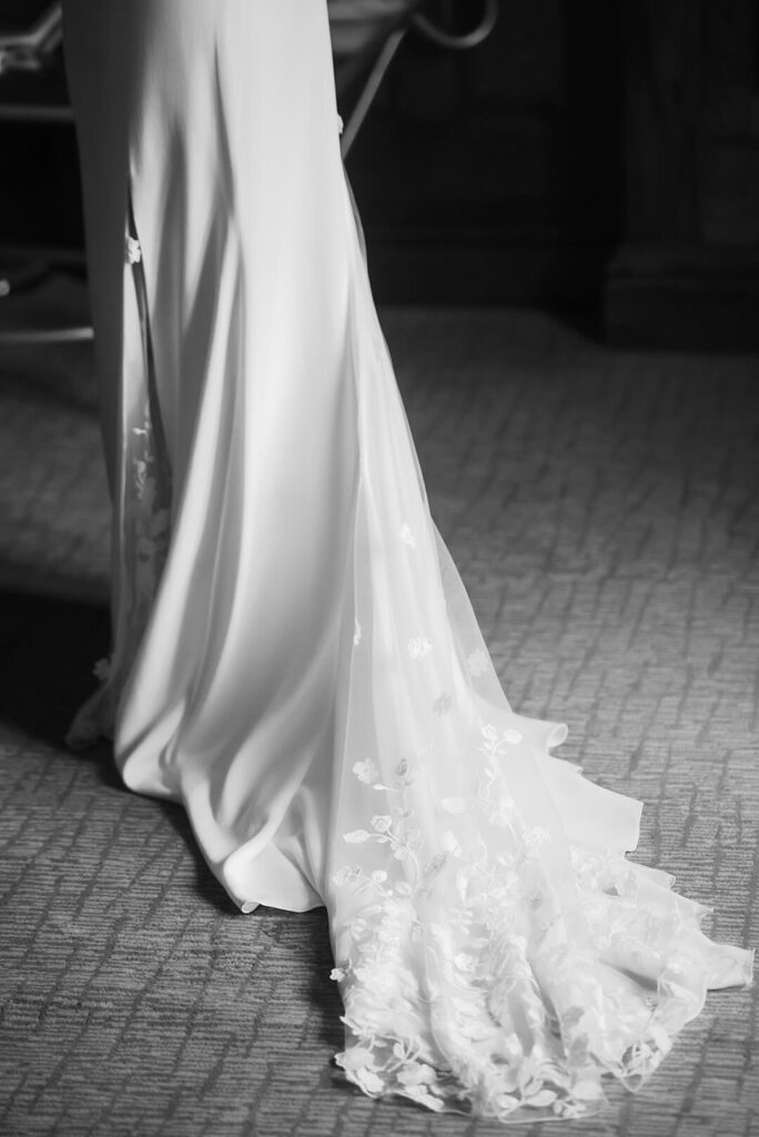 back of the bride's dress