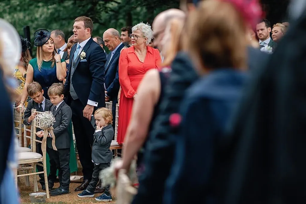 guests watching the wedding ceremony at Pennyhill Park