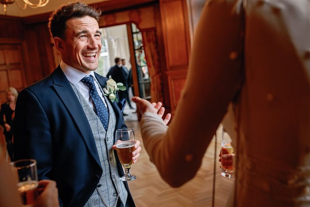groom during the drinks reception