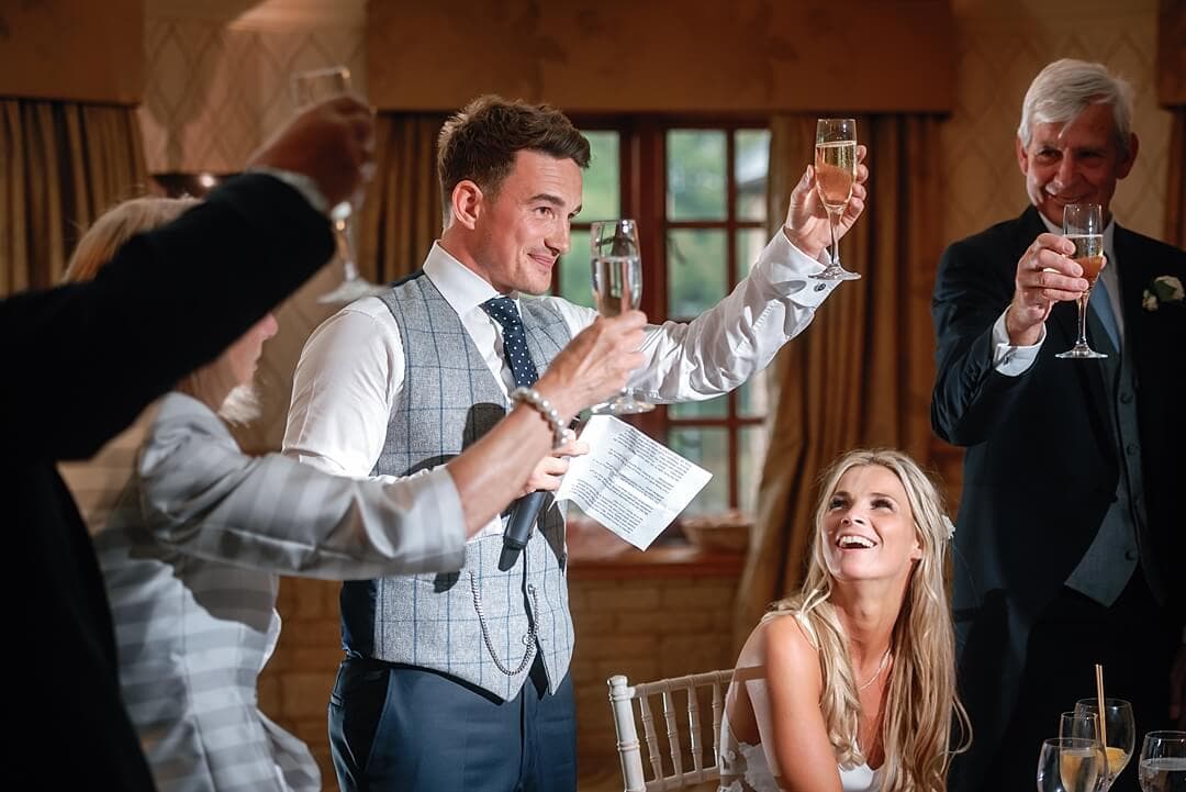 toasting the bride at Pennyhill Park