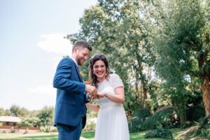 happy couple wedding ceremony in Spain