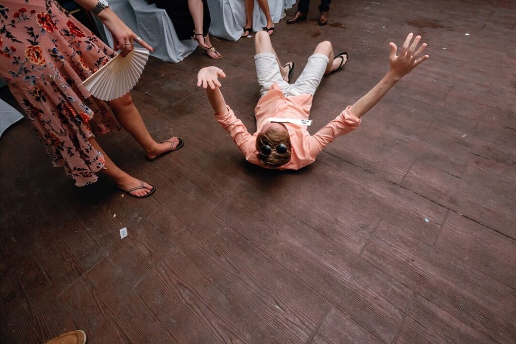 dancing on the floor at the wedding