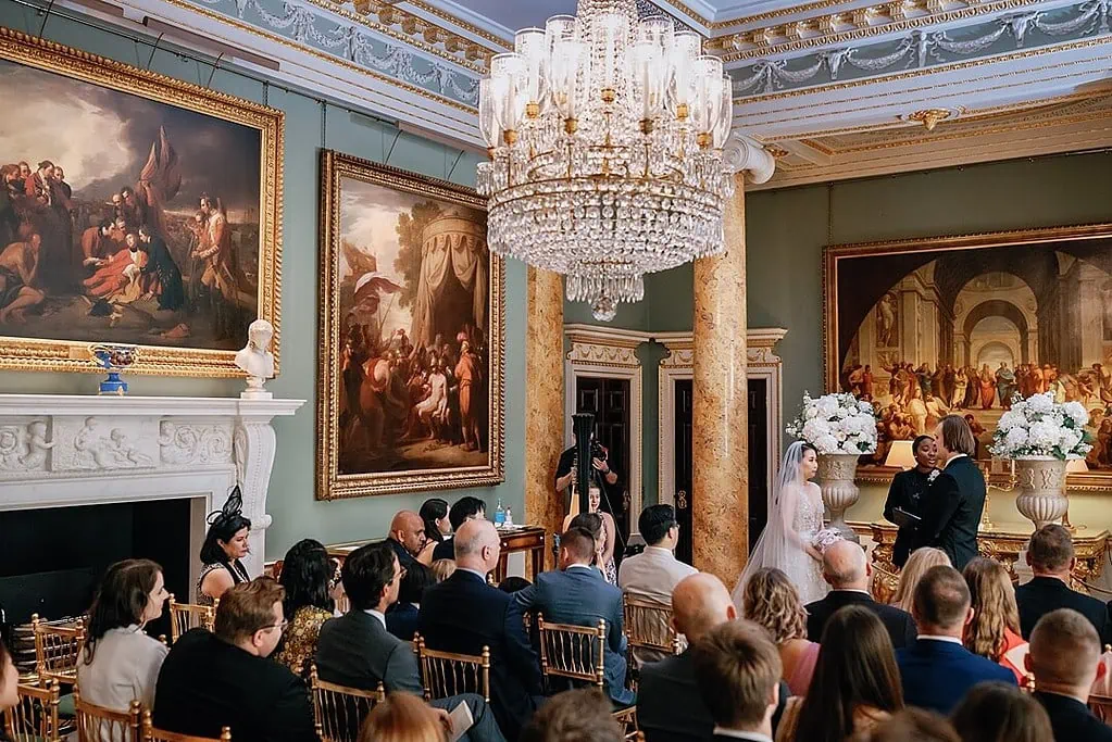 the wedding ceremony at Spencer House