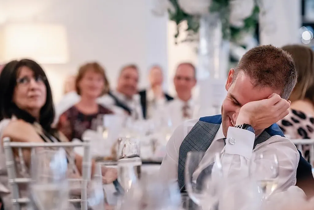 best man reaction during the speeches