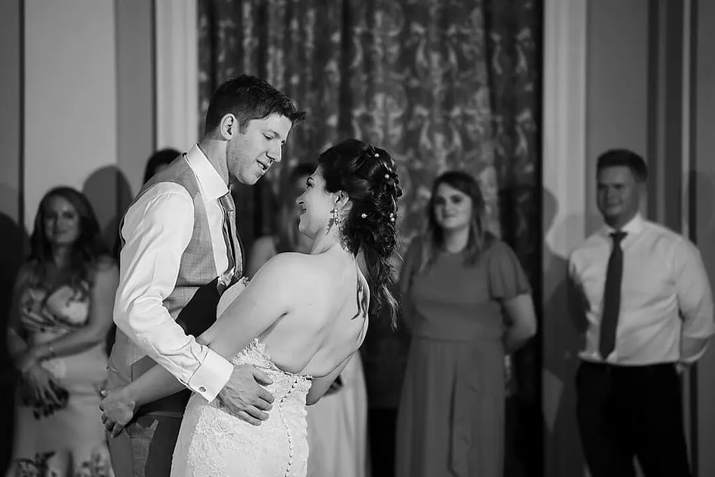 The first dance at Woodcote Park Wedding Photography