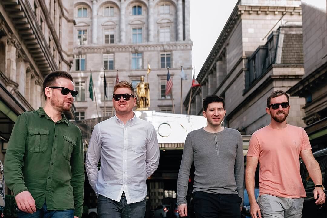 The groom and groomsmen at The Savoy