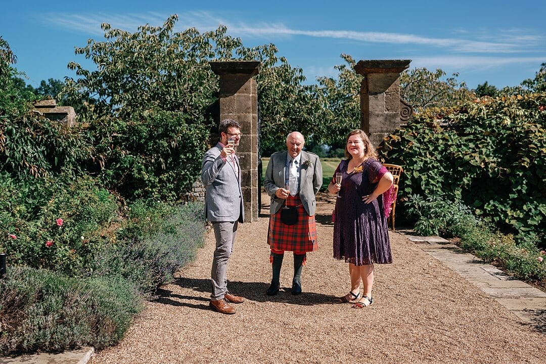 wedding guests at cowdray house