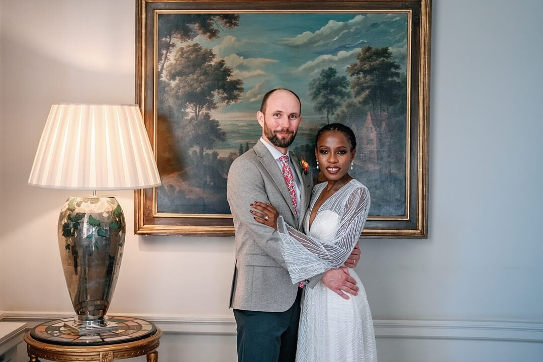 couple portrait in Cowdray House