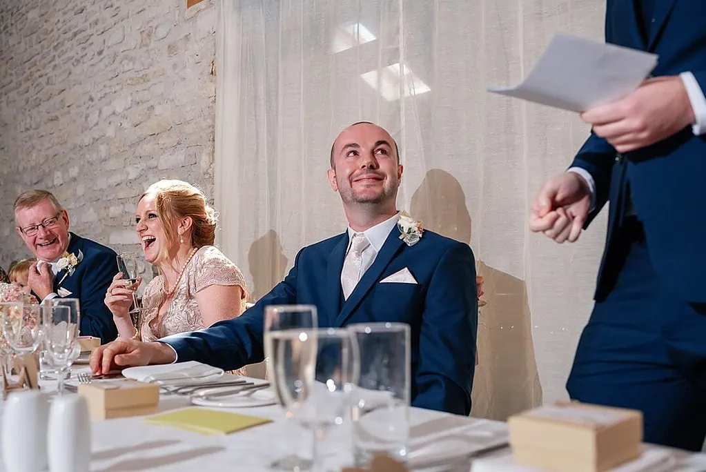 joyful reactions to the wedding reception