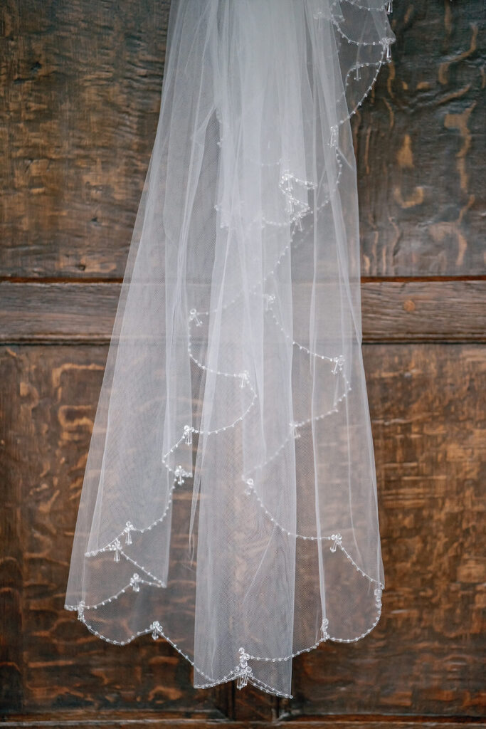 The veil at Great Fosters Wedding venue