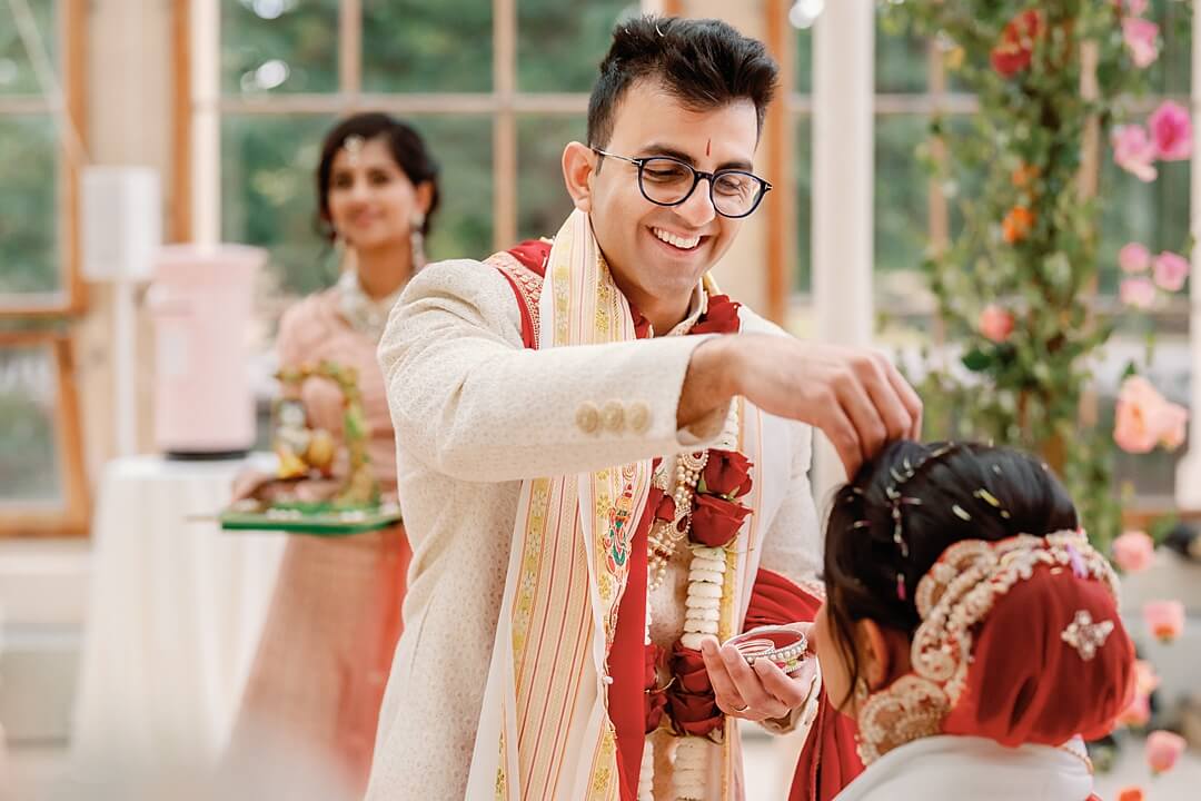The sindoor at an Indian wedding