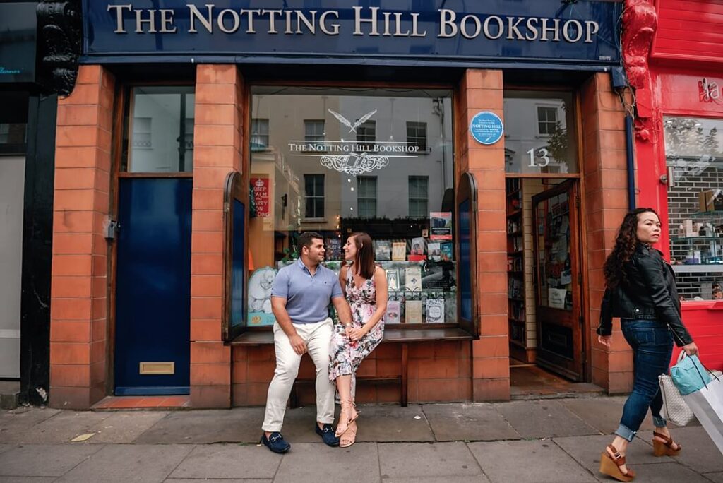 Engagement session at The Notting Hill Bookshop