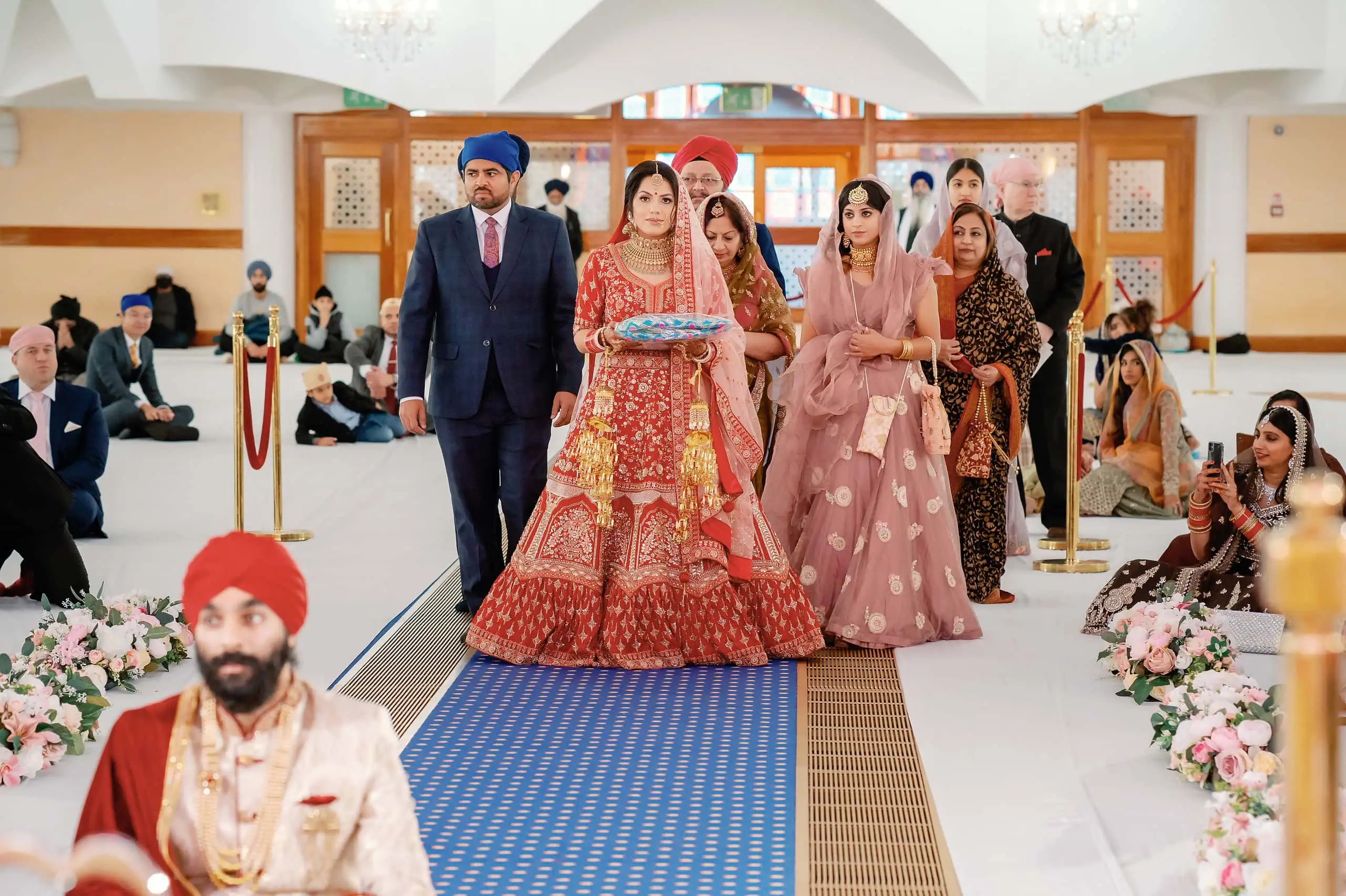 The Bride arriving for the Sikh Wedding