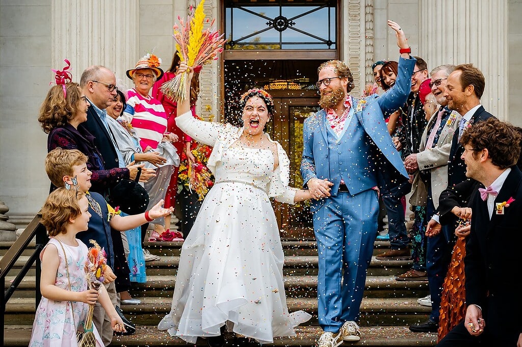 Confetti at The Old Marylebone Town Hall