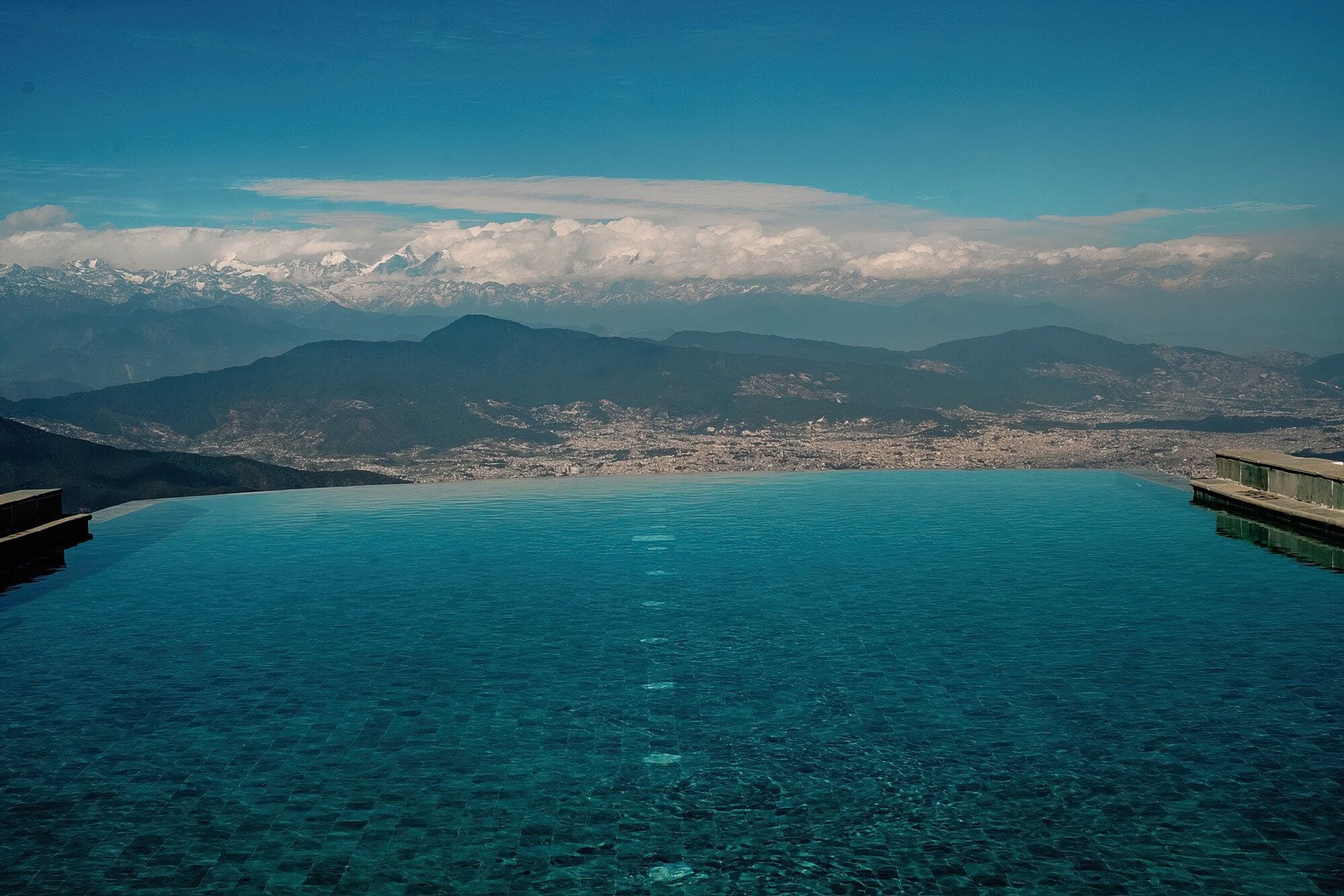 Pool at chandragiri hills resort weddings