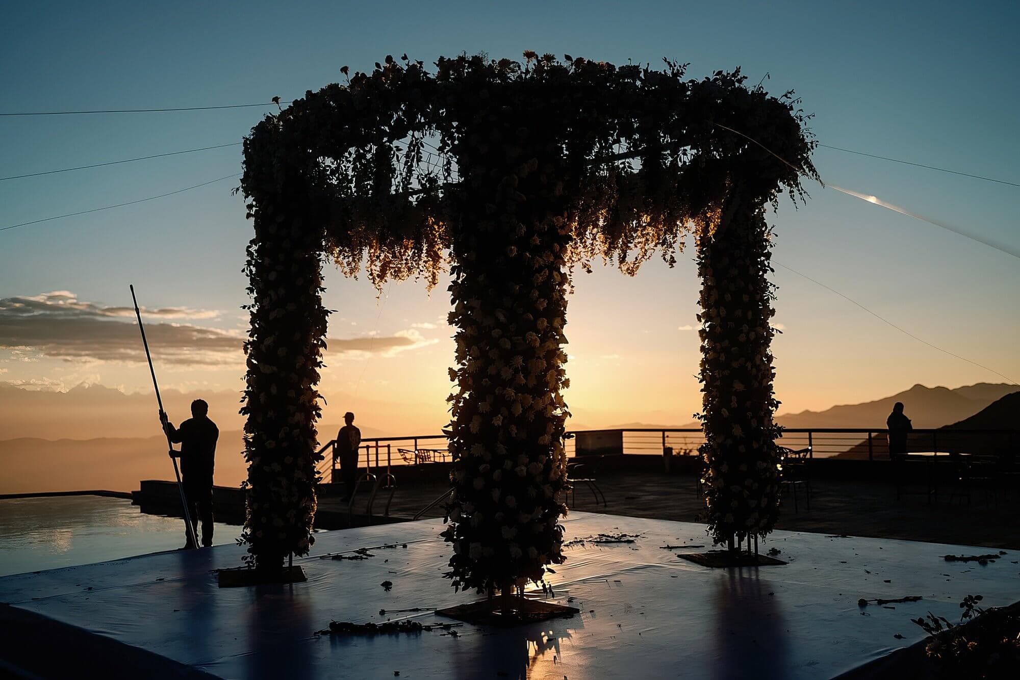 setting up at chandragiri hills resort weddings